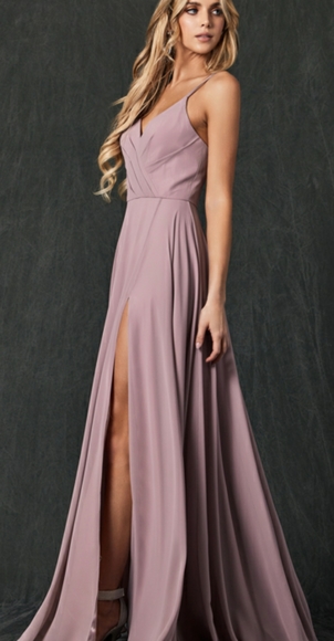 COPY - BRIDESMAID DRESSES. LACE UP BACK formal EVENING GOWN prom blue lilac pink - Picture 4 of 9